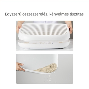 Xiaopei Macska piszok elleni kontroll matrac, kör alakú PVC matrac kettős szűrővel, intelligens funkciók támogatva, kompatibilis fél-zárt macska toalett dobozokkal