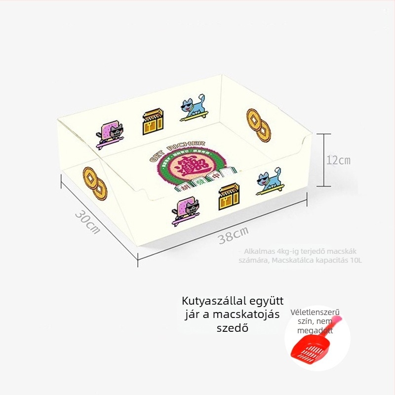 Egyszer használható, vízálló, összecsukható macskaalom-tál kültéri utazásokhoz