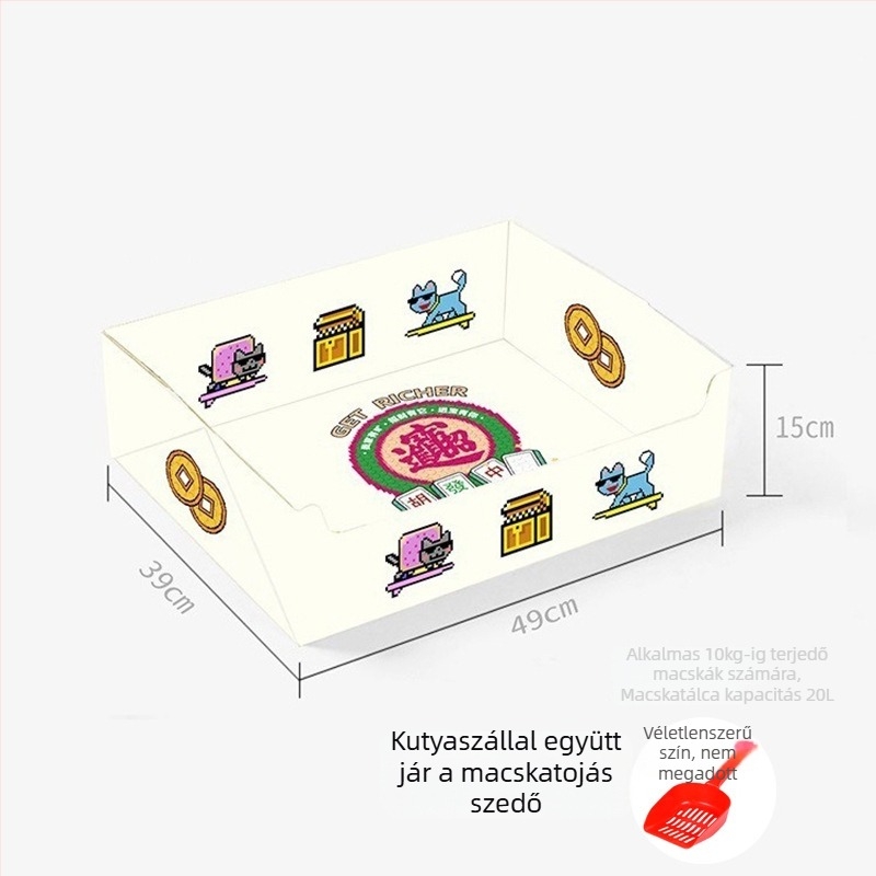 Egyszer használható, vízálló, összecsukható macskaalom-tál kültéri utazásokhoz