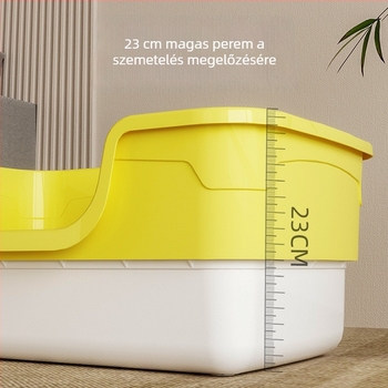 Macskaalomtálca integrált megvastított anti-splash kialakítással, nyitott kivitel, PP anyag