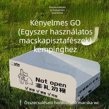 Egyszer használatos macskaalom-tál, összecsukható, utazáshoz hordozható, mosható, PP anyagból