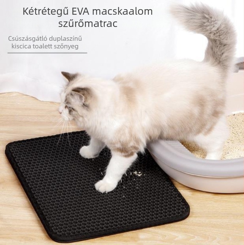 Extra-nagy macska alomtálca mosható alátéttel, eltávolítható, kettős szűrő, karcolás elleni védelem