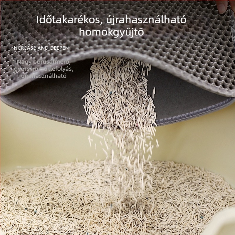 Extra-nagy macska alomtálca mosható alátéttel, eltávolítható, kettős szűrő, karcolás elleni védelem