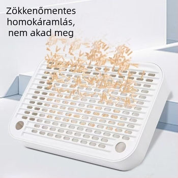 Önkiszolgáló macskaalom-láda pedállal, ABS műanyagból, több macskának, a homok szóródásának kontrollja