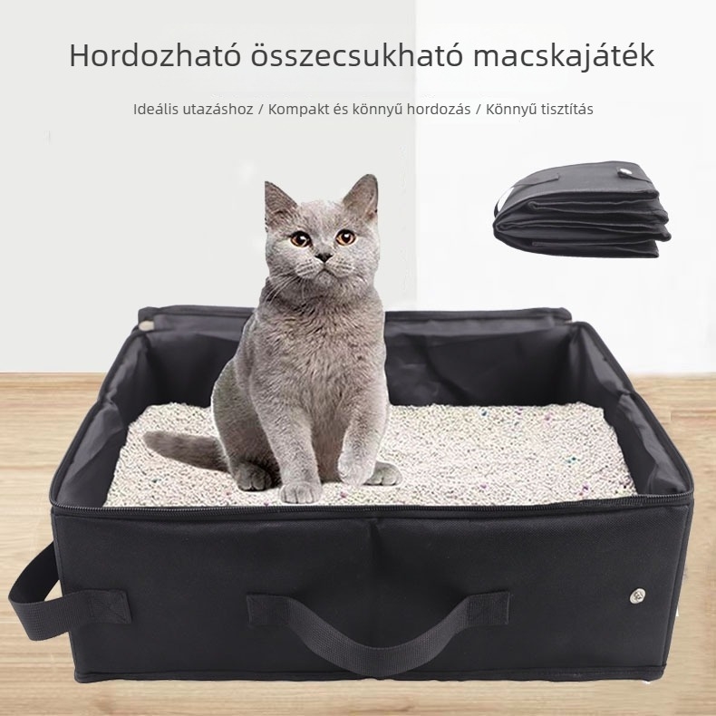 Összecsukható macskaalom-doboz csepegésmentes béléssel, hordozható (Macskák számára; Anyag: Egyéb anyagok; Márka: Autonomy)