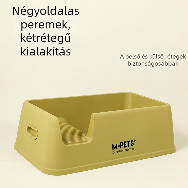 Mpets óriási nyitott macskaalm-tál, extra nagy méret, anti-fröcskölés, macska WC Maine Coon Ragdoll