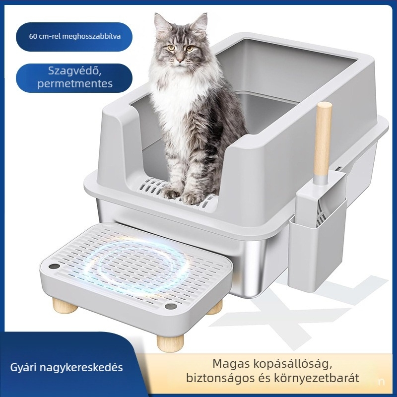 Macskaalmotálca fél-zárt dizájn, fém és műanyag, Xiaohan