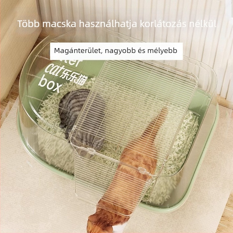 Le Le Cat félzárt macskaalmotálca anti-fröccsenés párnával és dezodoráló funkcióval, PP anyag