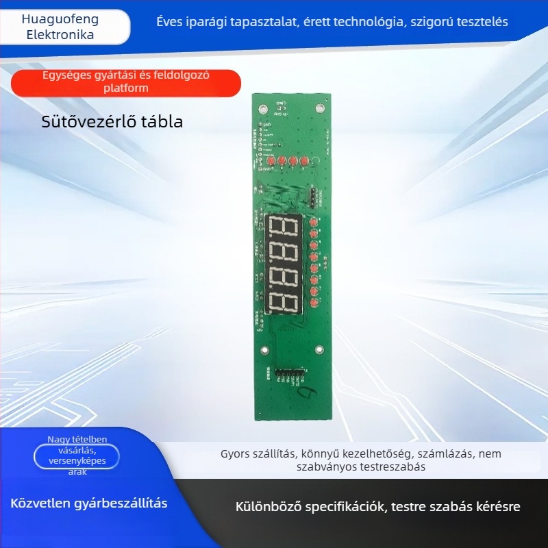 Sütő PCBA Vezérlőpanel fejlesztésre és programozásra — mikrokontroller-fejlesztés, elektronikus panel, kapacitás 5000