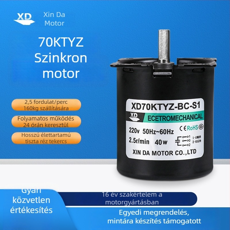 BLDC motor, mini méretű hajtóműves, 40W, 220V, CE