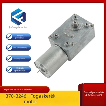 Csigahajtásos kefés mikro DC motor, fém fogaskerekekkel, 12–24V DC, egyenáram
