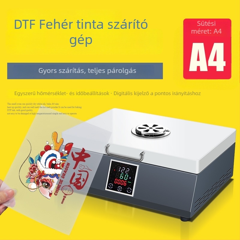 DTF hőprésgép készlet – ötödik generáció, A4 DTF sütő, doboz típusú, kompatibilis DTF hőprés berendezésekkel
