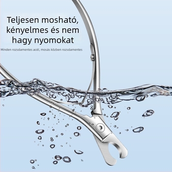 Macska- és kutya körömvágó olló, rozsdamentes acél, csepp-ellen design, védelem a gyors ér vágása ellen, biztonságos körömvágás
