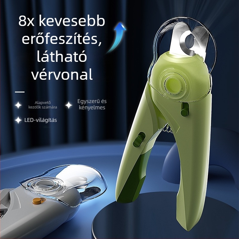 Peijie pets Kutyák és macskák körömvágó olló – Többfunkciós LED világítással, Manuális működés, Univerzális