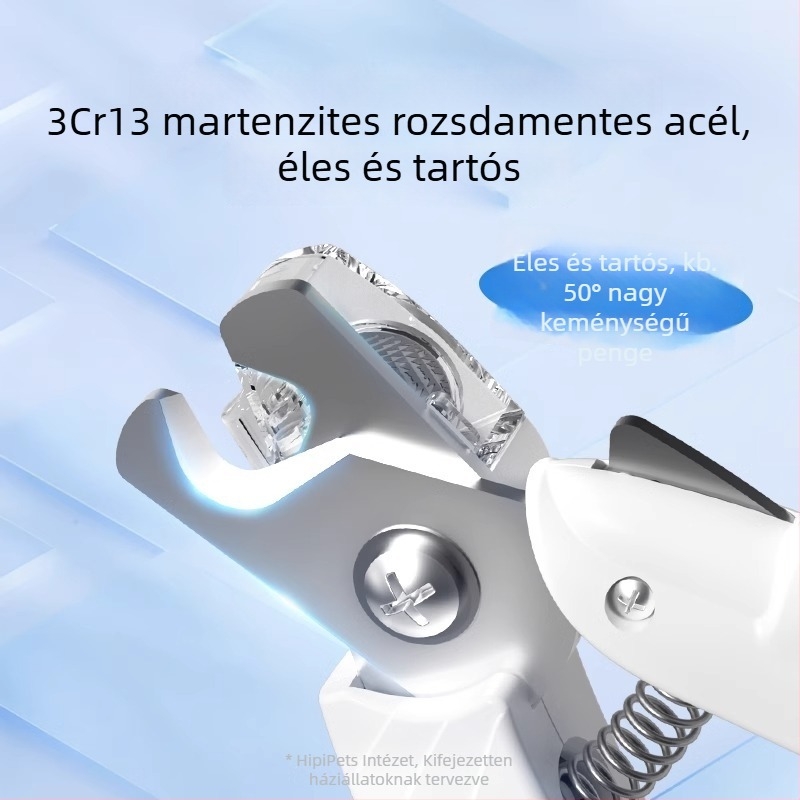 LED-es világítású rozsdamentes acél háziállat körömvágó krokodil dizájnnal macskáknak