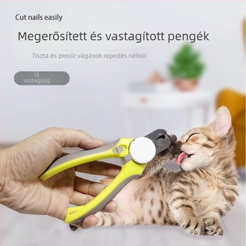 LED-es világítású kisállat körömvágó olló, világító, védő a köröm élén történő véletlen vágás ellen, macskáknak és kutyáknak