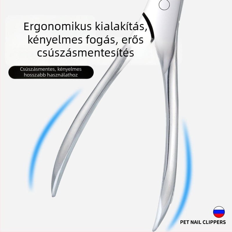 Teljes acélból készült körömvágó olló háziállatoknak – integrált kialakítás, nagy nyitás, magas keménység kutyáknak és macskáknak