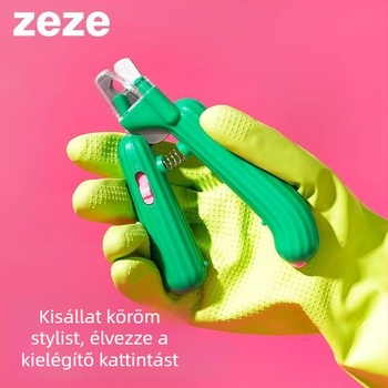 ZEZE Kaktusz motívumú macska- és kutya körömvágó kezdőknek – Biztonságos körömvágó macskáknak és kutyáknak, védelem a megvágás elkerülésére