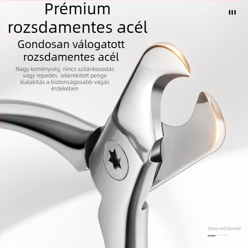 Kutyák és macskák körömvágó olló félhold alakú pengével, rozsdamentes acélból, háziállat-ápolási eszköz