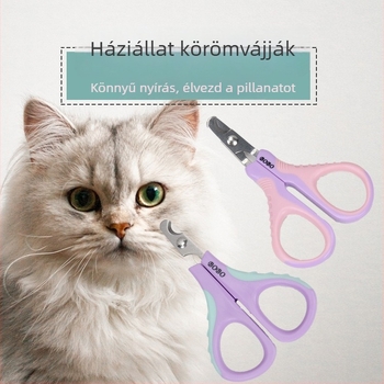 Bobo macska körömvágó olló, rozsdamentes acél, lapos fejű dizájn, 100 db/doboz