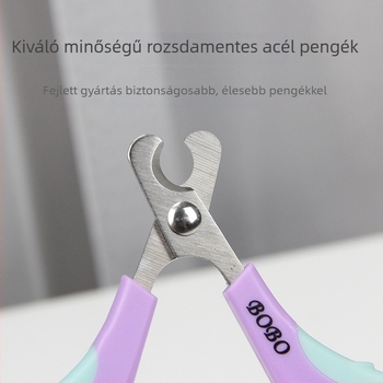 Bobo macska körömvágó olló, rozsdamentes acél, lapos fejű dizájn, 100 db/doboz