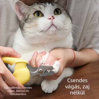 Macska körömvágó olló kör alakú nyílással, kezdőknek