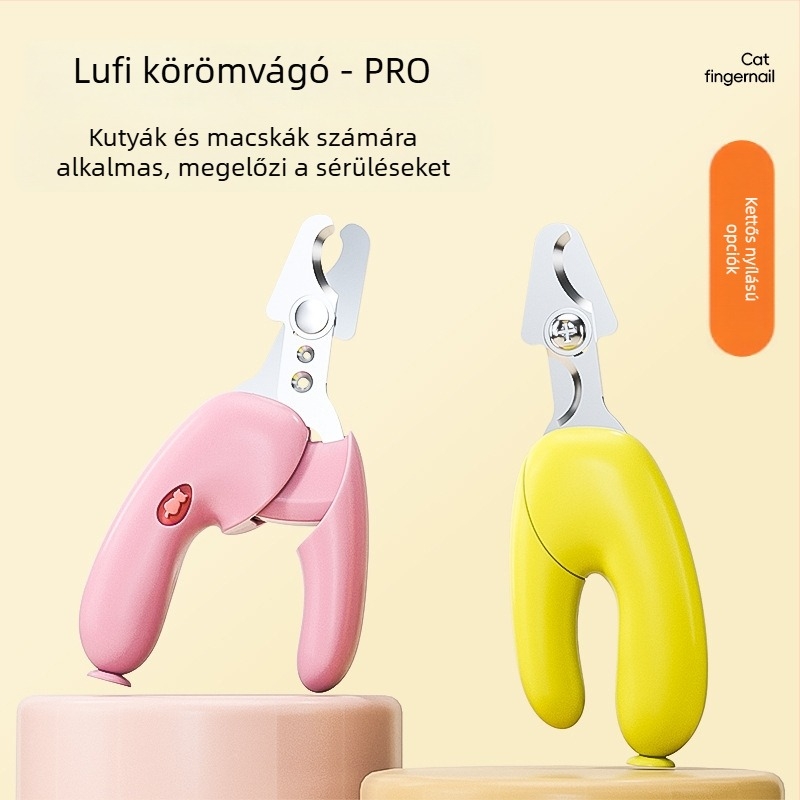 Macska körömvágó olló kör alakú nyílással, kezdőknek