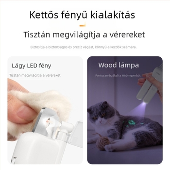 Többfunkciós állat körömolló kutyáknak és macskáknak, körömcsiszolóval és fröccsenés elleni védelemmel