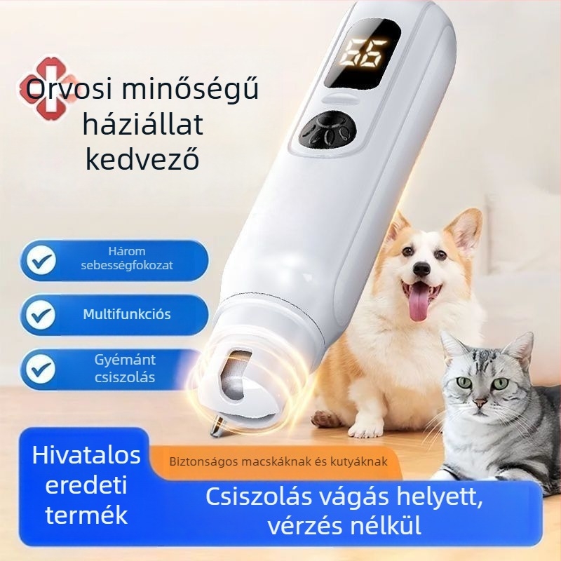 Elektromos körömcsiszoló kutyáknak és macskáknak, körömápolási eszköz háziállatoknak