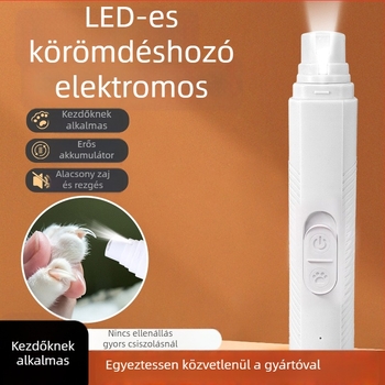 LED világításos elektromos körömcsiszoló háziállatok számára (kutyák és macskák)