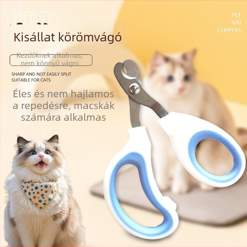 Kis háziállatok univerzális körömvágó olló macskáknak – kezdőknek, karcolás elleni védelem