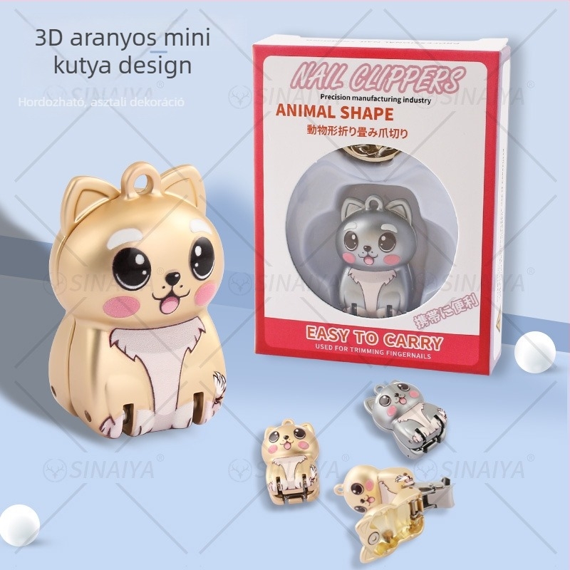 Összecsukható körömvágó, hordozható manikűr eszköz, rozsdamentes acél, Sneya