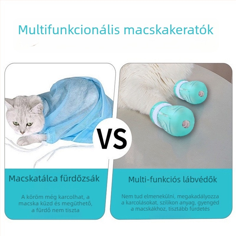 Macska védő fejfedő fürdéshez, körömvágáshoz és injekciókhoz – karcolás elleni, harapás elleni, nyalogatás elleni • 210 darabos doboz • macskáknak