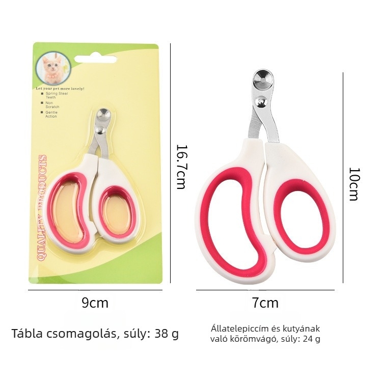 Állati körömvágó olló macskáknak és kutyáknak, kezdőknek, biztonságos a kiscicák és kölyökkutyák számára, védelem a közelében történő vágás ellen