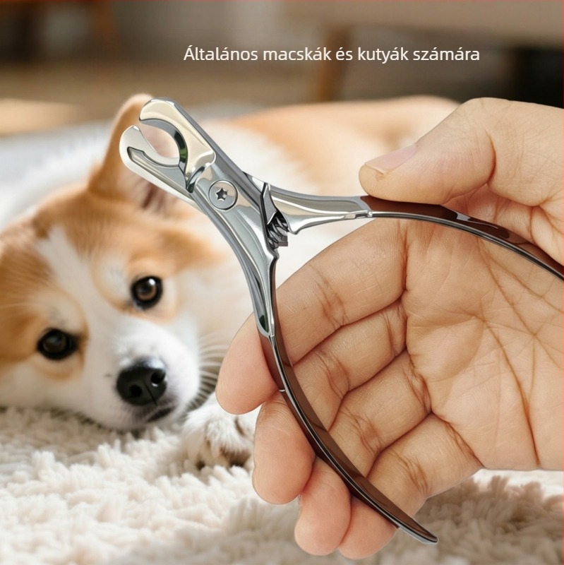 Háziállat körömvágó és reszelő, rozsdamentes acél, macskáknak és kutyáknak