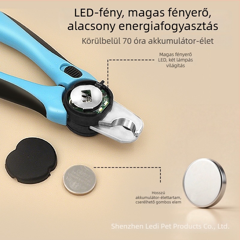 LED világítással ellátott állat körömvágó macskáknak és kutyáknak