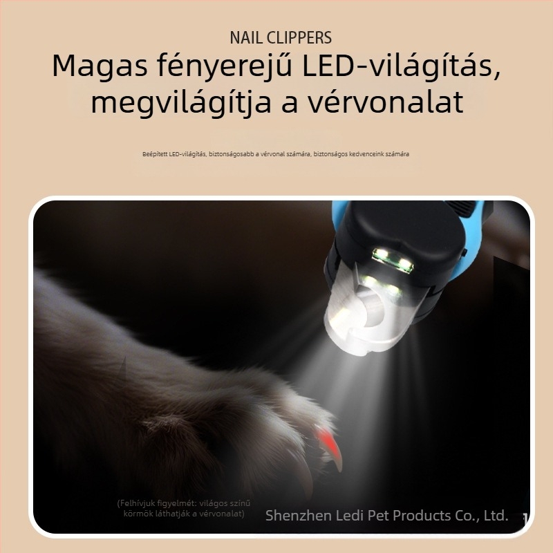 LED világítással ellátott állat körömvágó macskáknak és kutyáknak