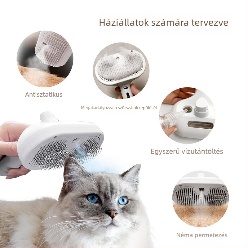 Macskaápoló permetezős fésű – tűs fésű a szőrhullás ellen