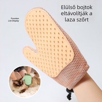 Macskaápoló kesztyűk — szőr eltávolítása, szőrzet tisztítása, karcolások elleni védelem, anyag: műanyag