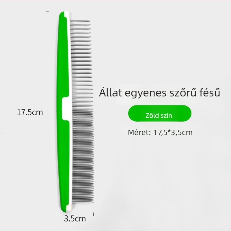 Állatgondozó fésű hosszú szőrű macskáknak és kutyáknak, csomóoldó fésű sűrű, egyenes fogakkal