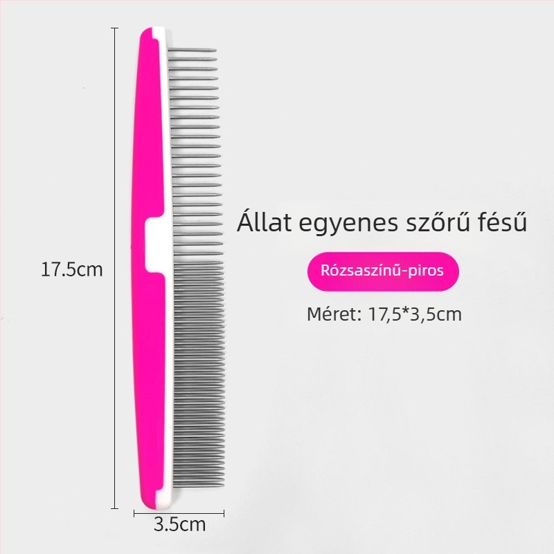 Állatgondozó fésű hosszú szőrű macskáknak és kutyáknak, csomóoldó fésű sűrű, egyenes fogakkal