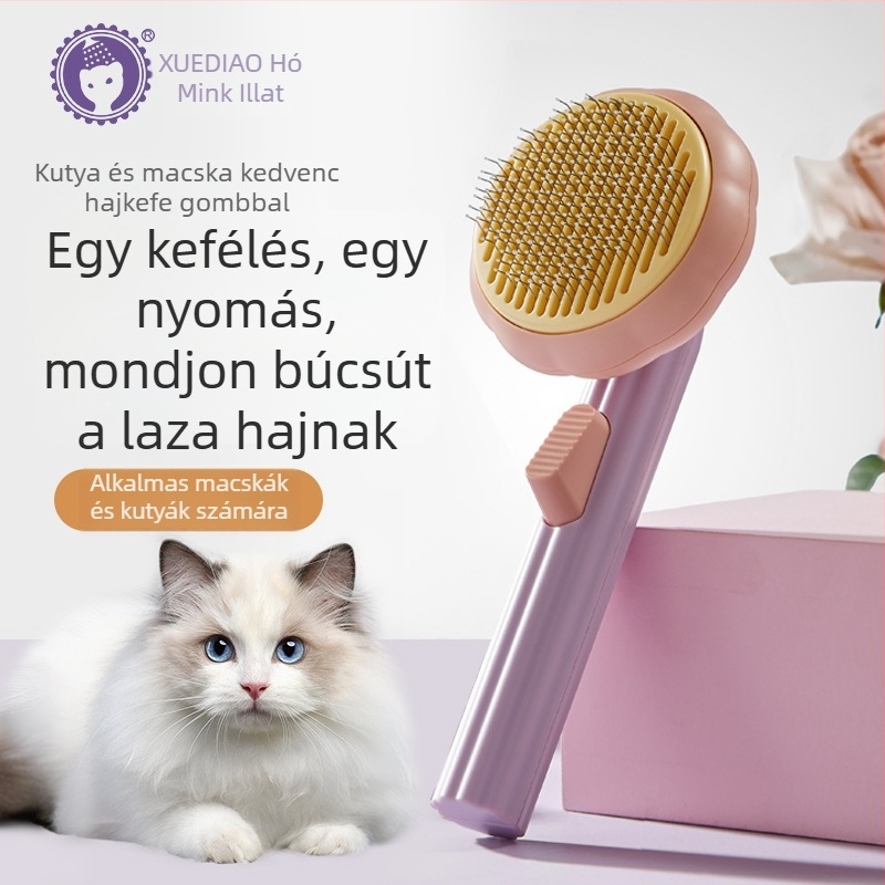 Kisállat-grooming kefe macskák és kutyák számára — tűs kefe, szőr eltávolítása, napraforgó mintázat (Márka: Ferret Fragrance)
