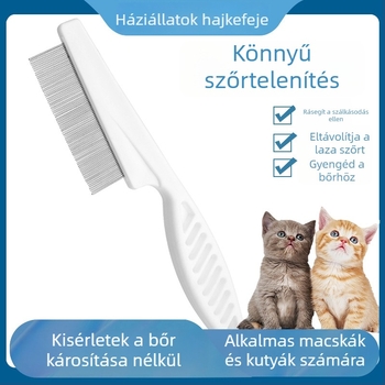 Háziállatok számára készült bolha- és fejtű elleni fésű, finom fogú, CG márka, műanyag