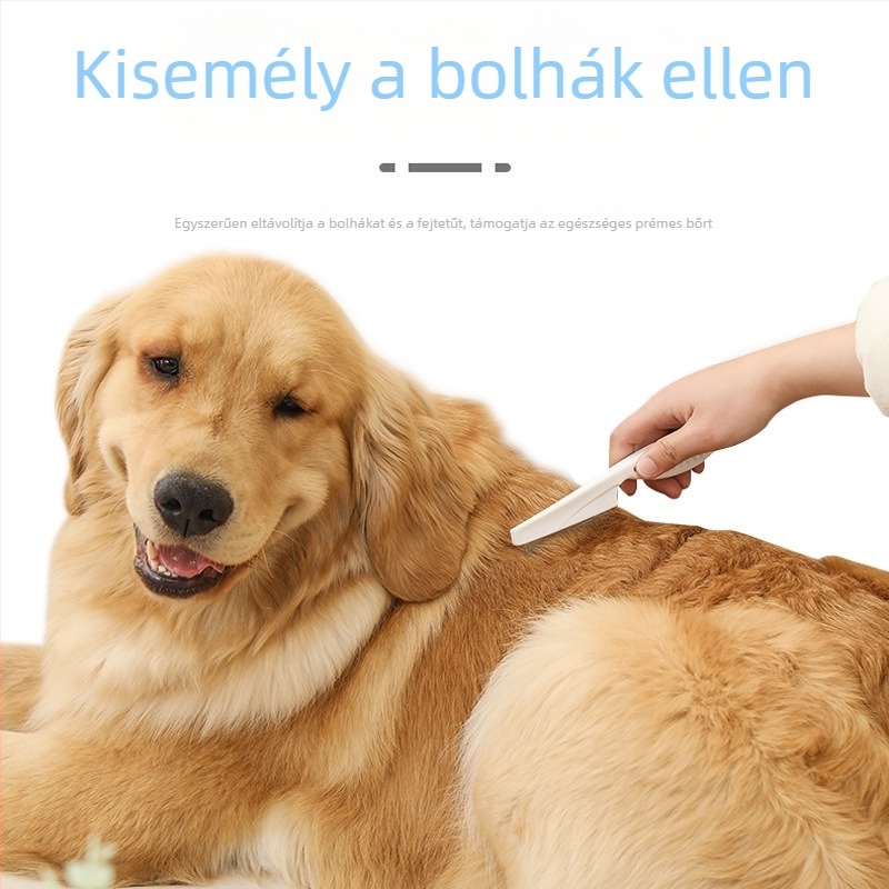 Háziállatok számára készült bolha- és fejtű elleni fésű, finom fogú, CG márka, műanyag