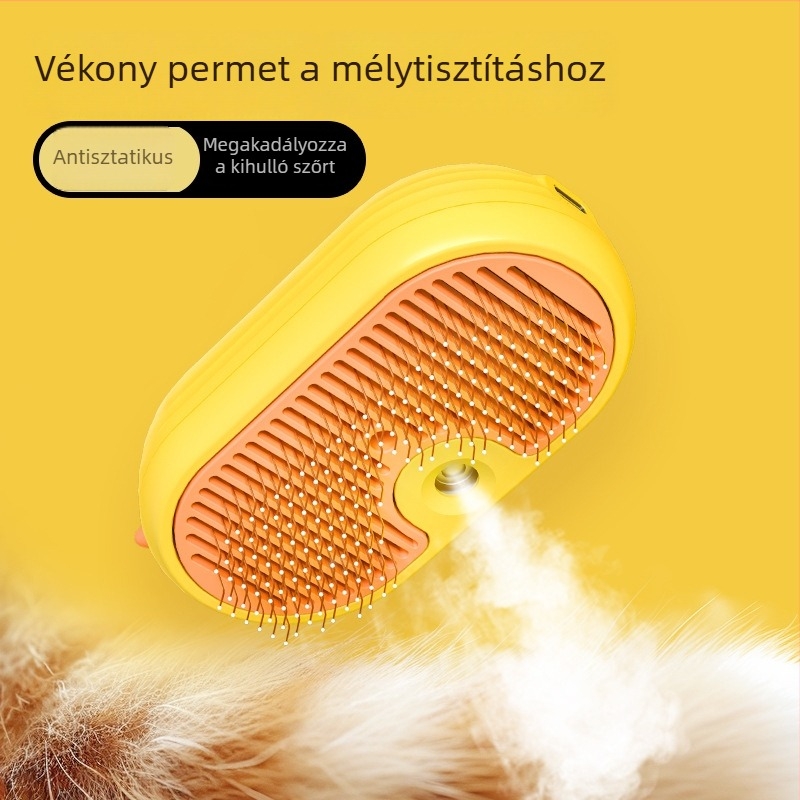 Állatok szőrhigiéné keféje permetezővel — egygombos működés, finom permet, ABS és rozsdamentes acél, Laiwang brothers