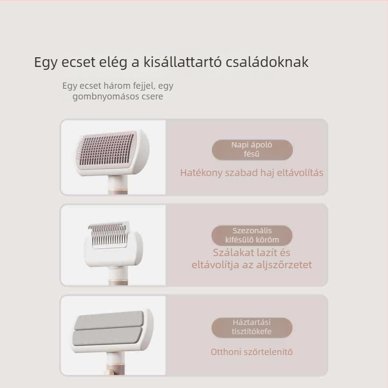 3-az-1-ben kisállat fésű kutyáknak – tűs fésű, műanyag, Weikeng, 1 db