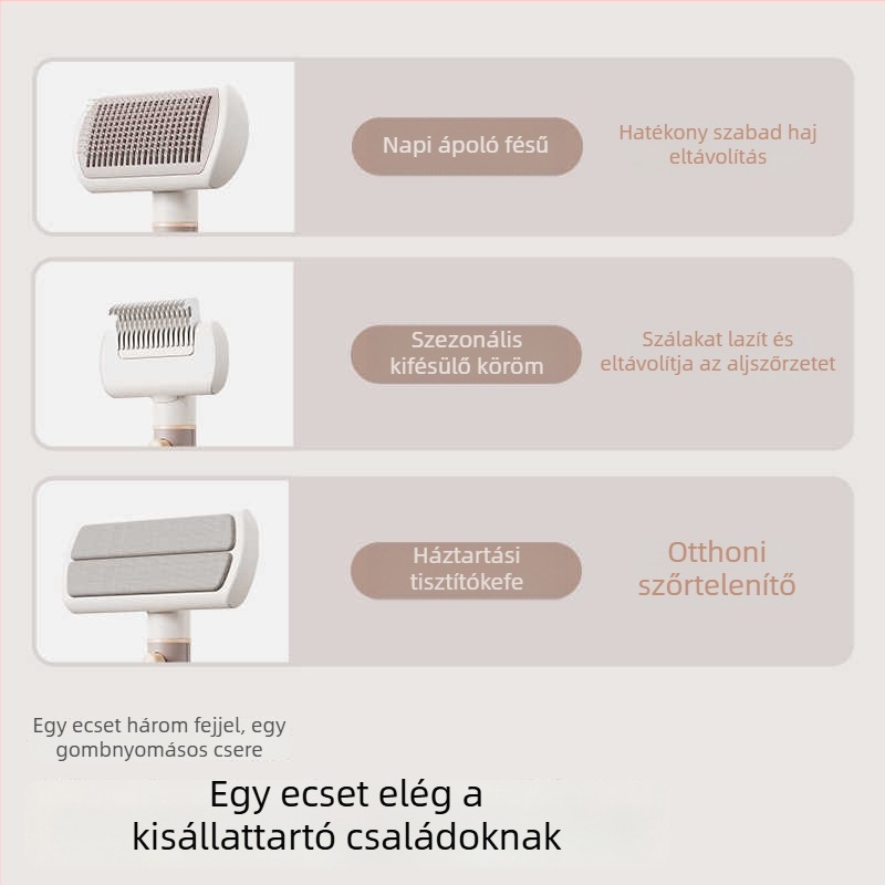 3-az-1-ben kisállat fésű kutyáknak – tűs fésű, műanyag, Weikeng, 1 db