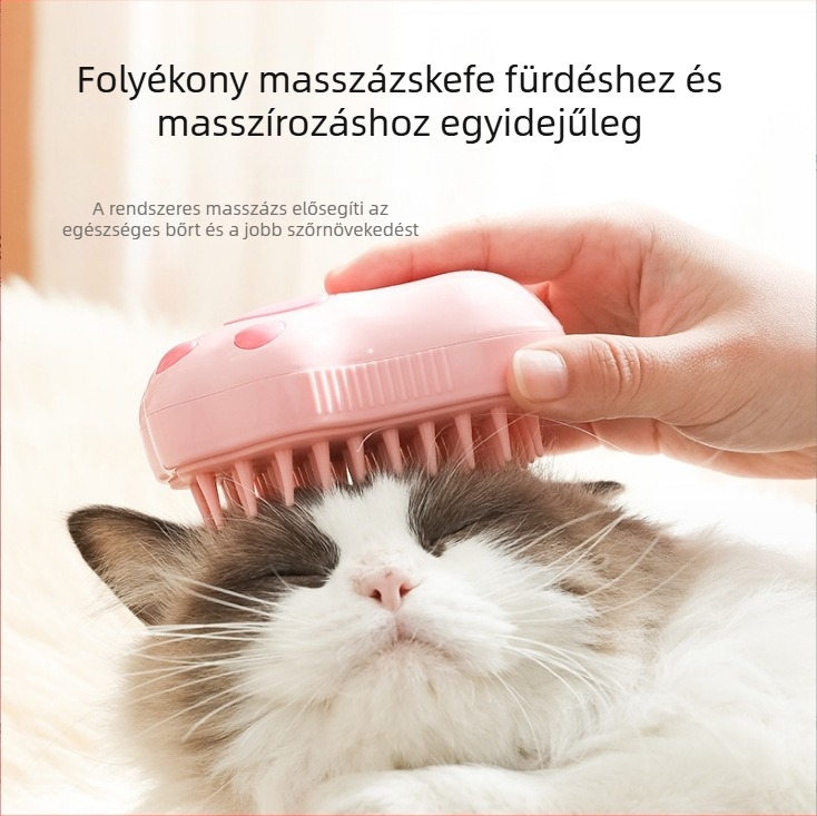 Háziállat spray-kefe egy érintéses tisztítással és szőrhullás eltávolításával macskáknak és kutyáknak