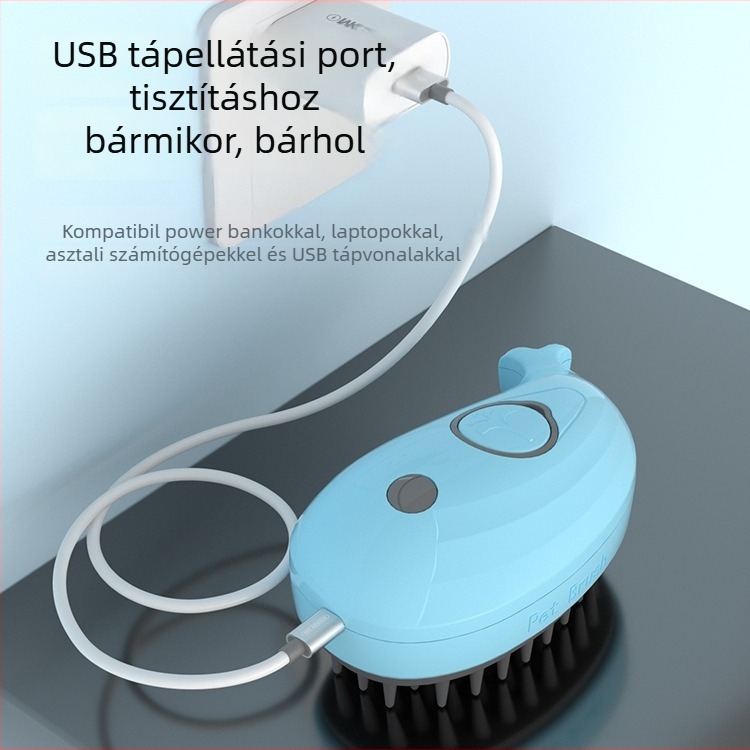 Állati spray-masszázs fésű macskák és kutyák számára – ABS+szilikon, fürdőfésű, ápolás és szőr eltávolítása
