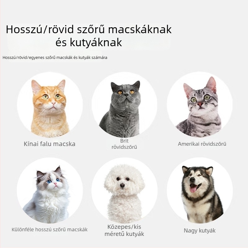 Állatszőr vékonyító eszköz ívelt pengével, csomómentesítő fésű és szőr eltávolító kés